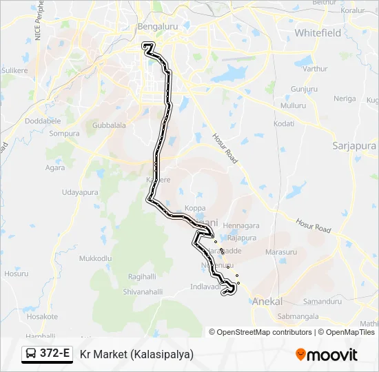 372-E Bus Line Map