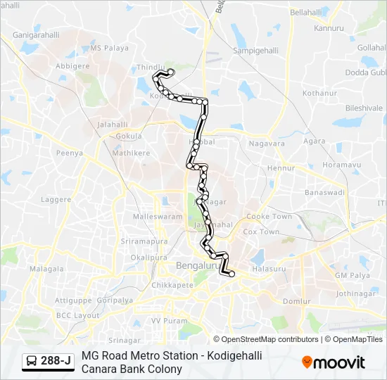 288-J Bus Line Map