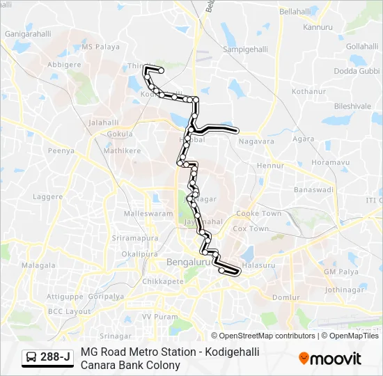 288-J Bus Line Map