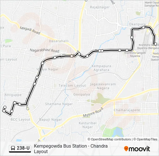 238-U Bus Line Map
