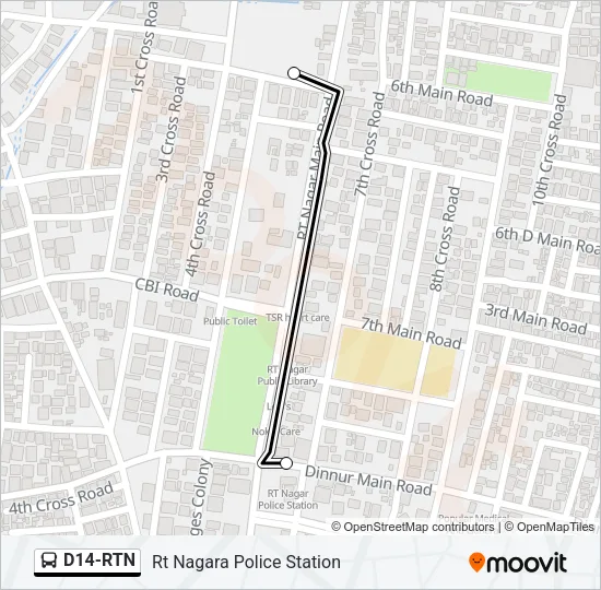 D14-RTN Bus Line Map