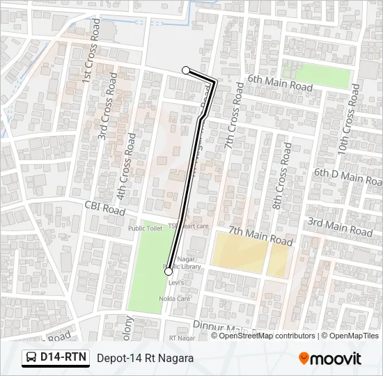 D14-RTN Bus Line Map