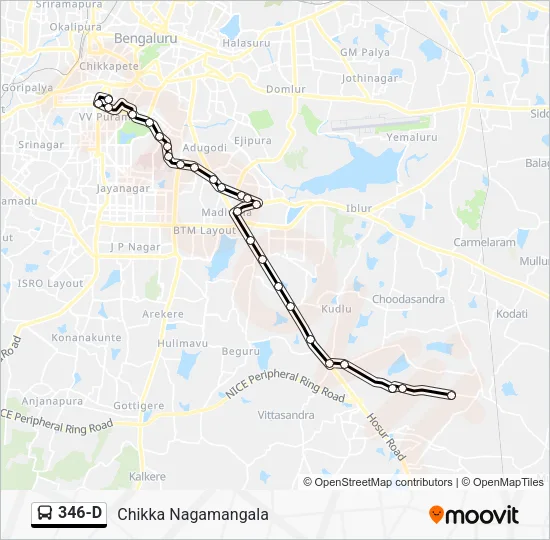 346-D Bus Line Map