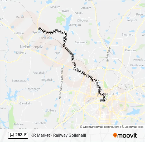 253-E Bus Line Map