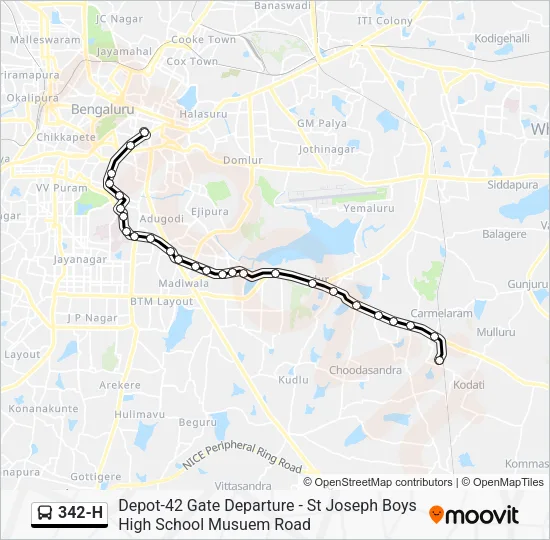 342-H Bus Line Map