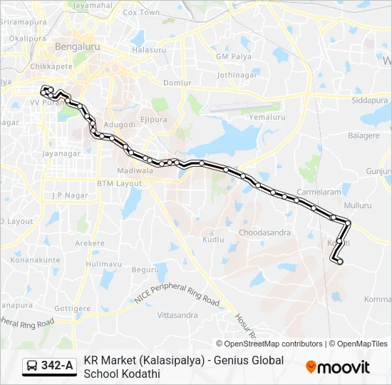 342-A Bus Line Map