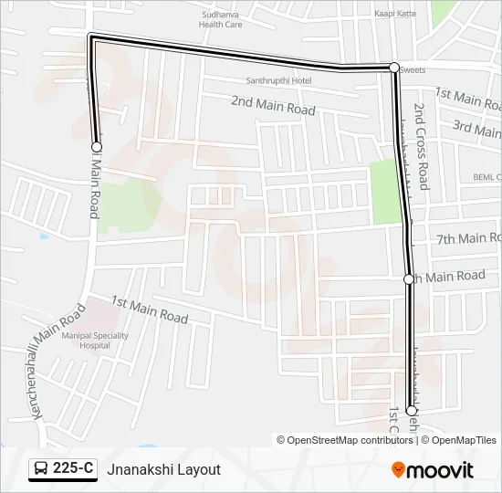 225-C Bus Line Map