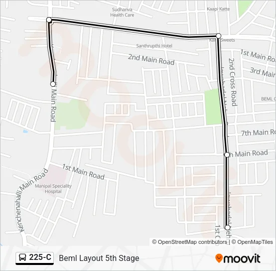 225-C Bus Line Map
