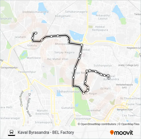 KBR-BELF Bus Line Map
