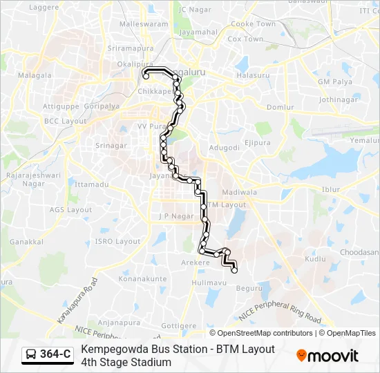 364-C Bus Line Map