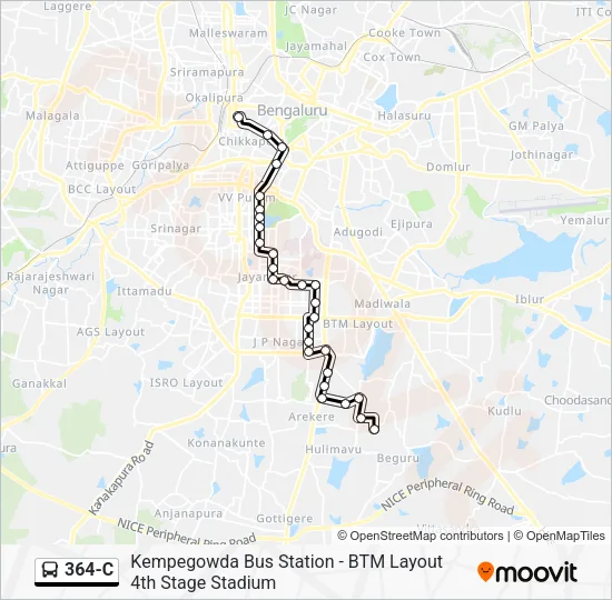 364-C Bus Line Map