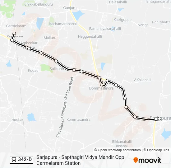 342-D Bus Line Map