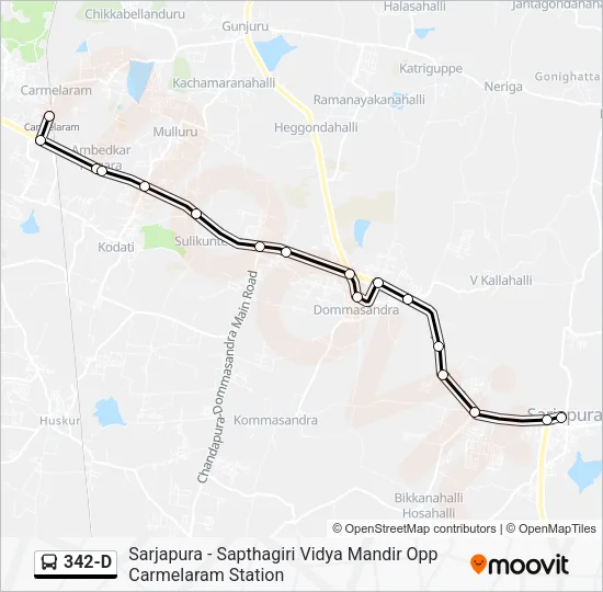 342-D Bus Line Map