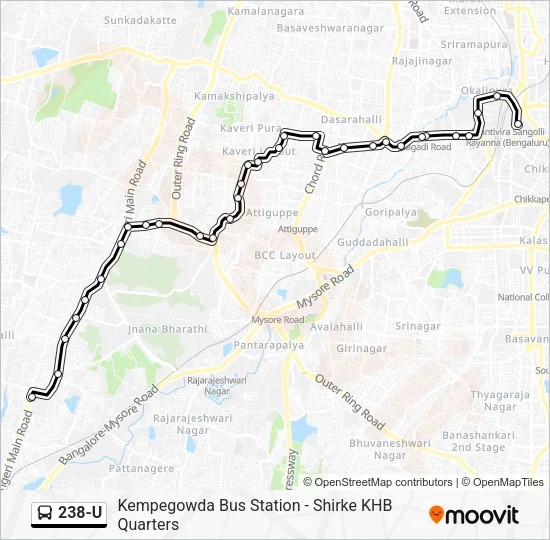 238-U Bus Line Map