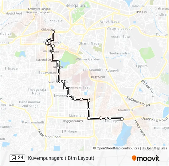 24 Bus Line Map