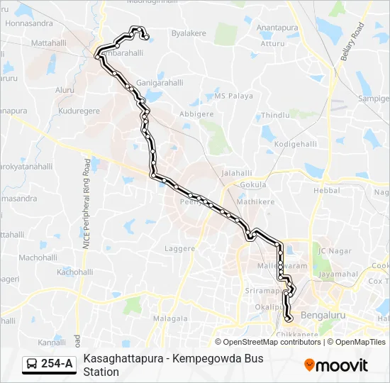 254-A Bus Line Map