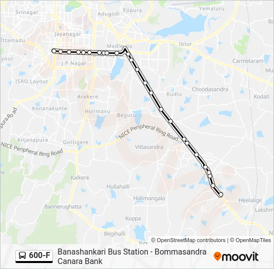 600-F Bus Line Map
