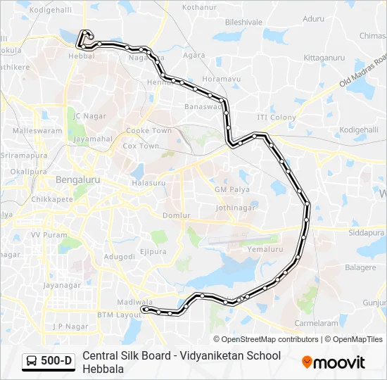 500-D Bus Line Map