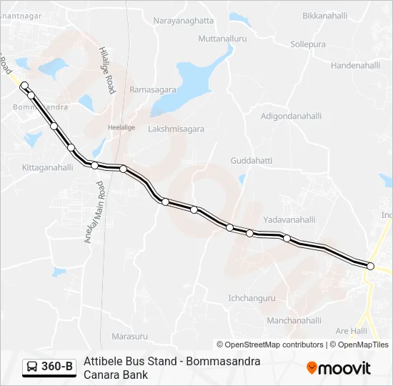 360-B Bus Line Map