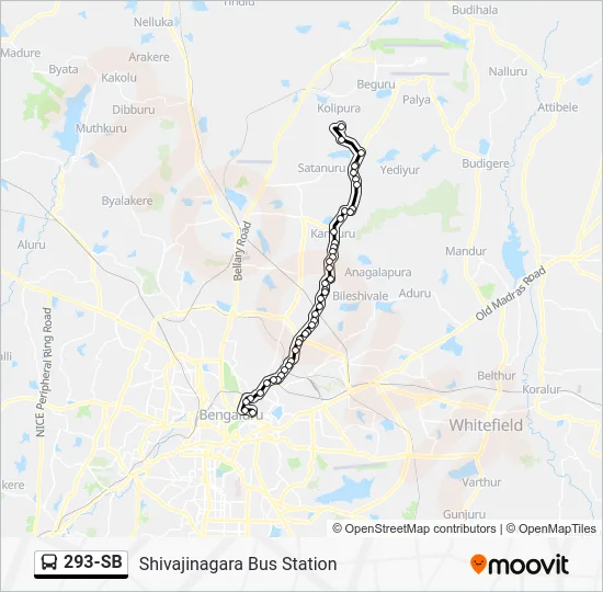 293-SB Bus Line Map