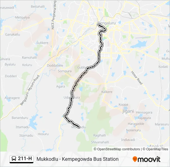 211-H Bus Line Map