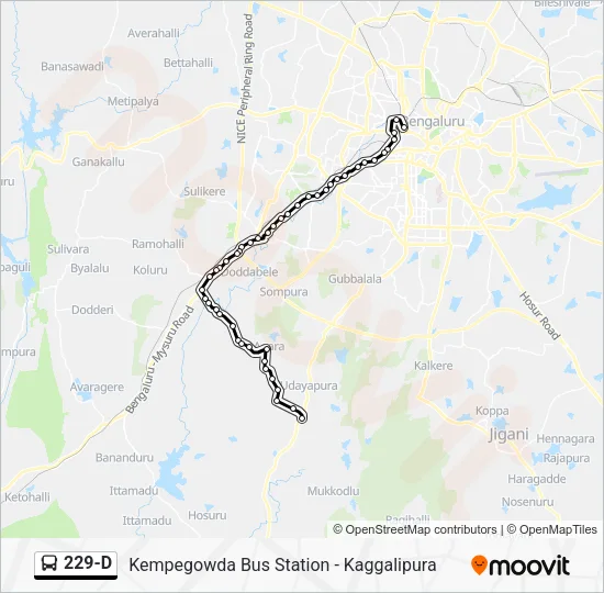 229-D Bus Line Map
