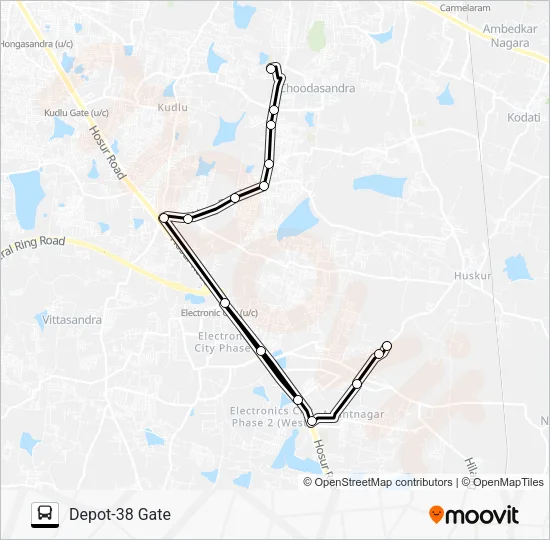 D38G-ELC-PESK Bus Line Map