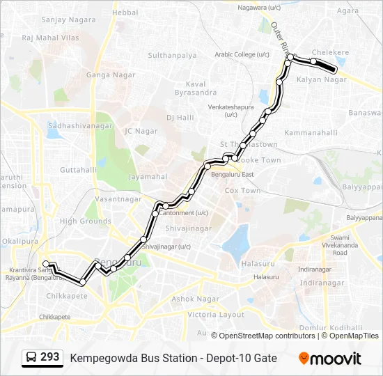 293 Bus Line Map