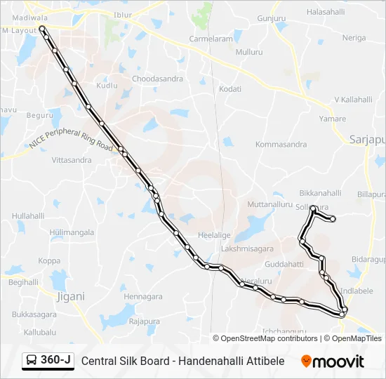 360-J Bus Line Map