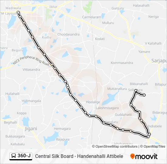 360-J Bus Line Map