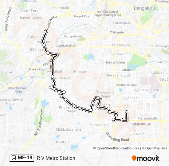 MF-19 Bus Line Map