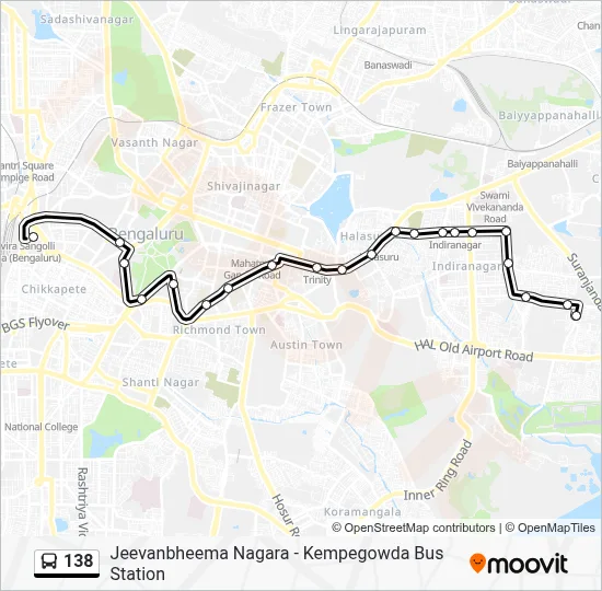 138 Route: Schedules, Stops & Maps - Jeevanbheema Nagara (Updated)