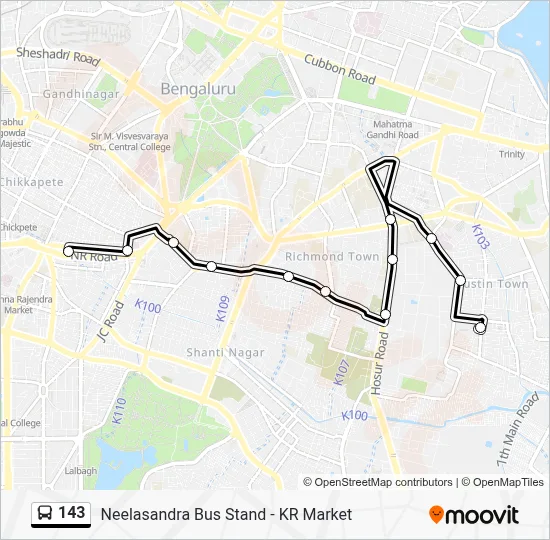 143 Route: Schedules, Stops & Maps - Neelasandra Bus Stand (Updated)
