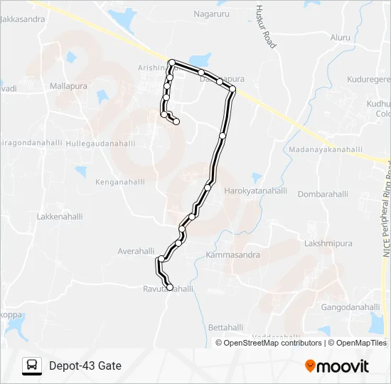 257-C D43G-RVH Bus Line Map
