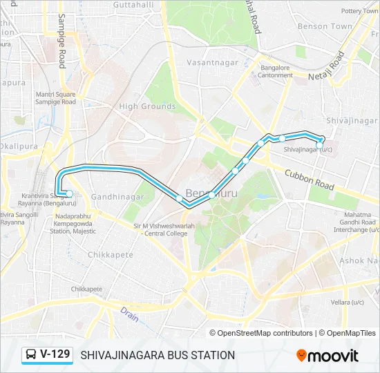 V-129 Bus Line Map