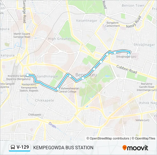 V-129 Bus Line Map