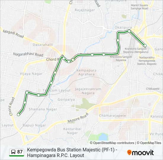 87 Bus Line Map