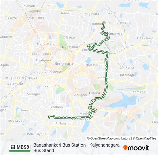 MBS8 Bus Line Map