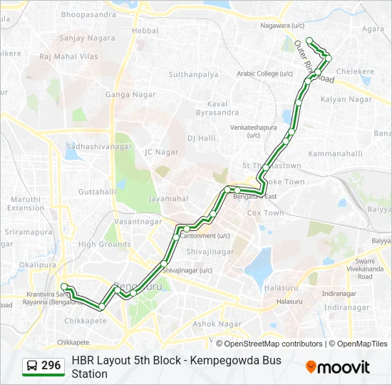 296 Bus Line Map