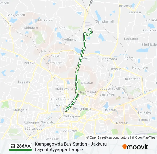 286AA Bus Line Map