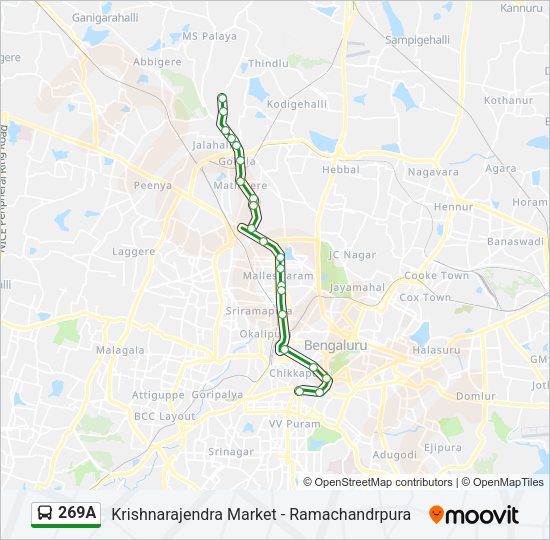 269A Bus Line Map