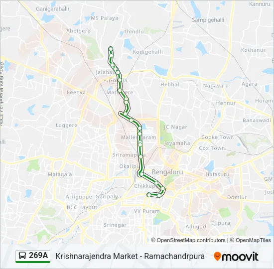 269A Bus Line Map