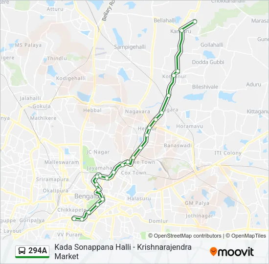 294A Bus Line Map