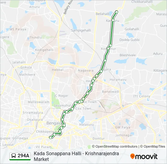 294A Bus Line Map
