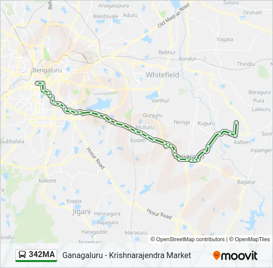 342MA Bus Line Map