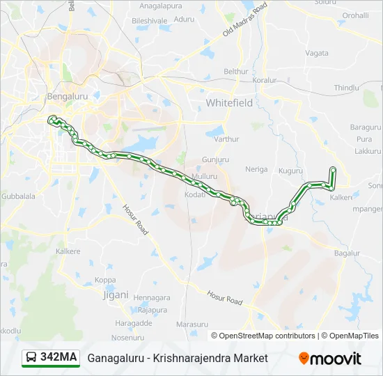 342MA Bus Line Map