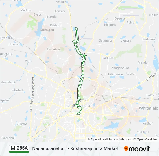 285A Bus Line Map