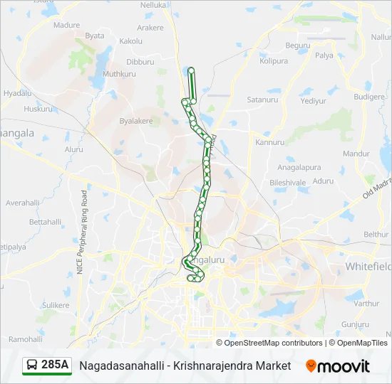 285A Bus Line Map