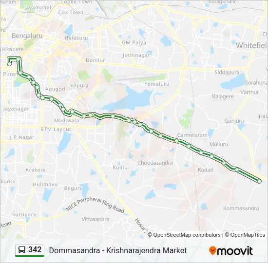 342 Bus Line Map
