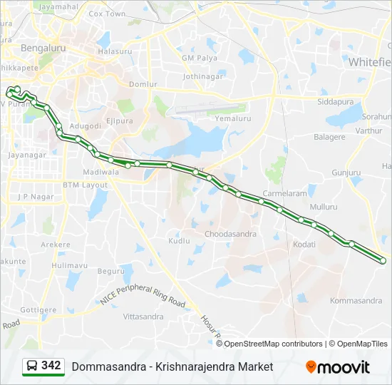 342 Bus Line Map